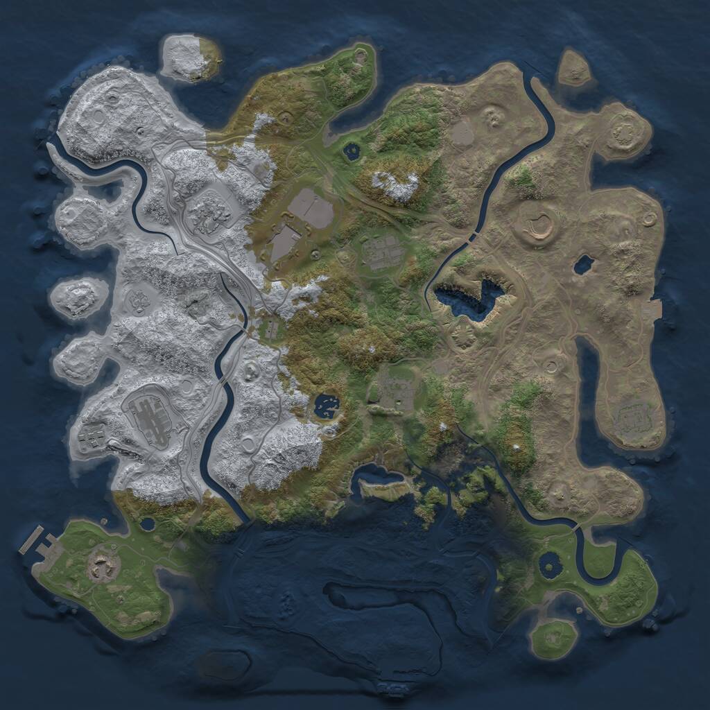 Rust Map: Procedural Map, Size: 4250, Seed: 1284165505, 16 Monuments
