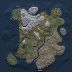 Thumbnail Rust Map: Procedural Map, Size: 3300, Seed: 390327910, 12 Monuments