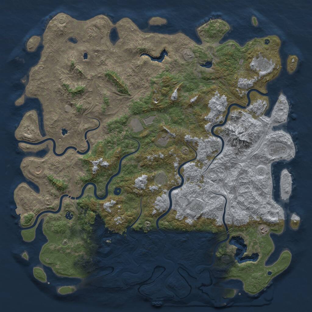 Rust Map: Procedural Map, Size: 6000, Seed: 40964096, 17 Monuments