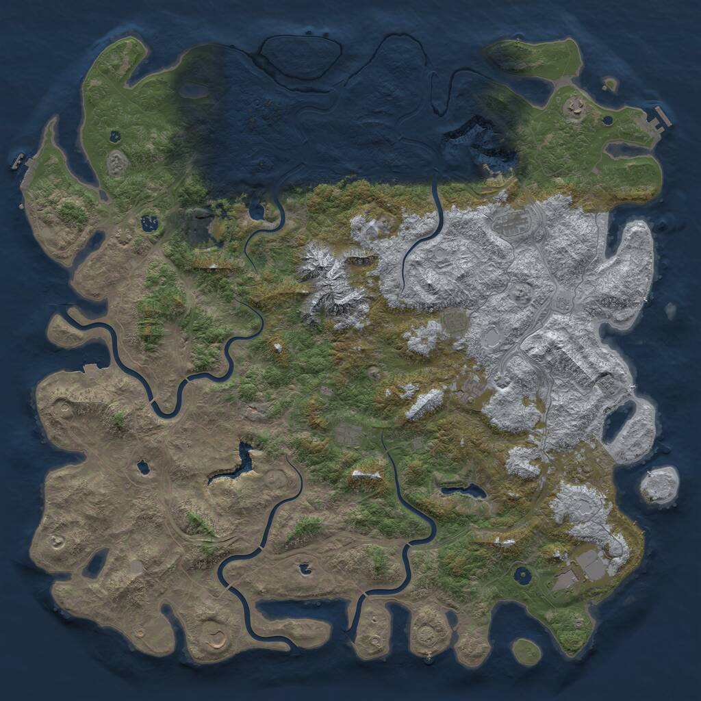 Rust Map: Procedural Map, Size: 6000, Seed: 14914, 17 Monuments