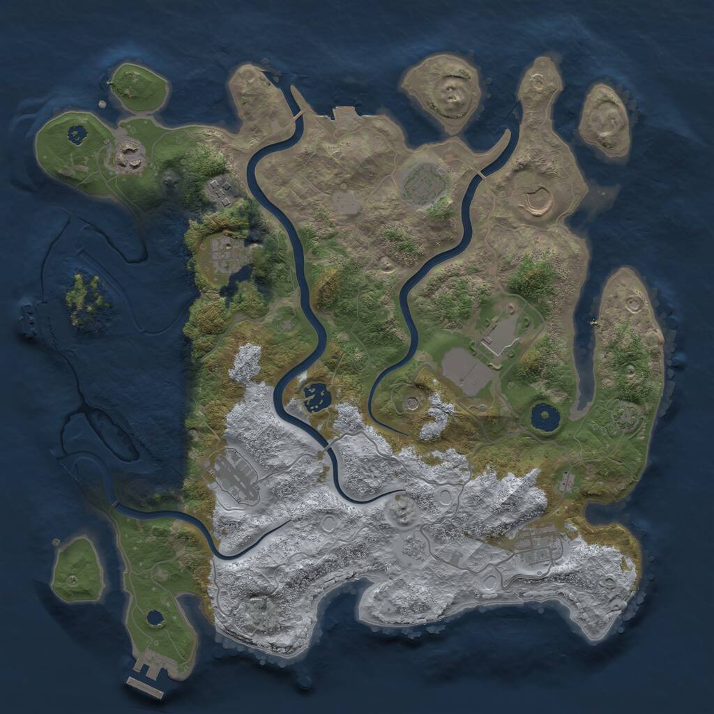 Rust Map: Procedural Map, Size: 3750, Seed: 478778893, 15 Monuments