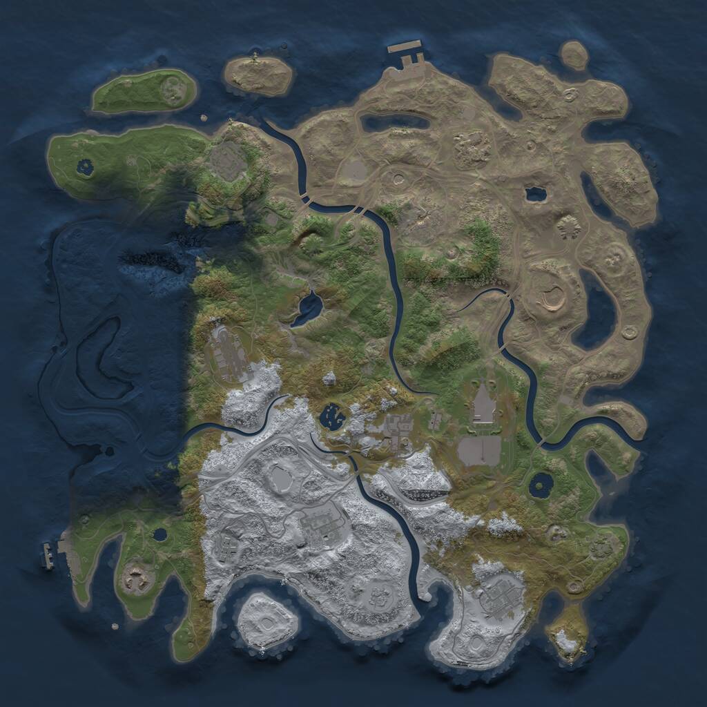 Rust Map: Procedural Map, Size: 4250, Seed: 249327634, 17 Monuments