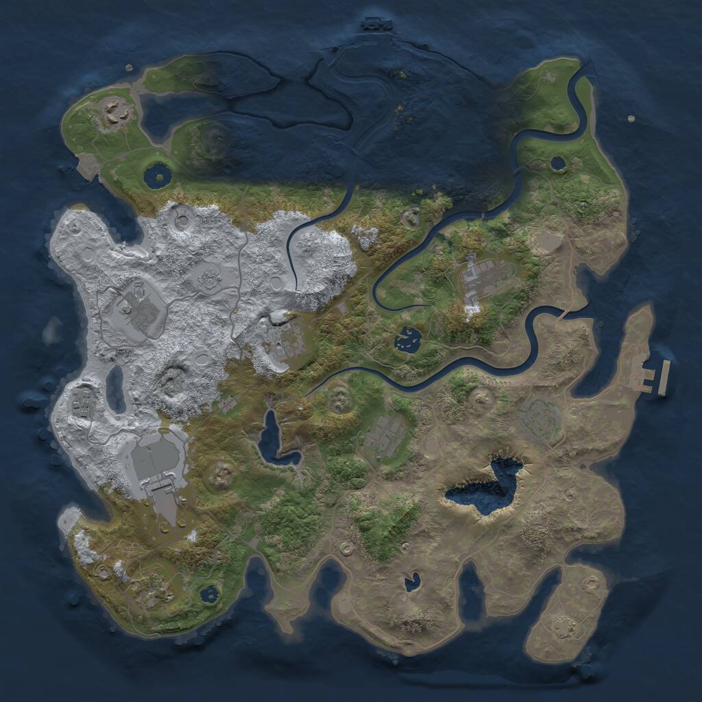 Rust Map: Procedural Map, Size: 4000, Seed: 88788788, 16 Monuments