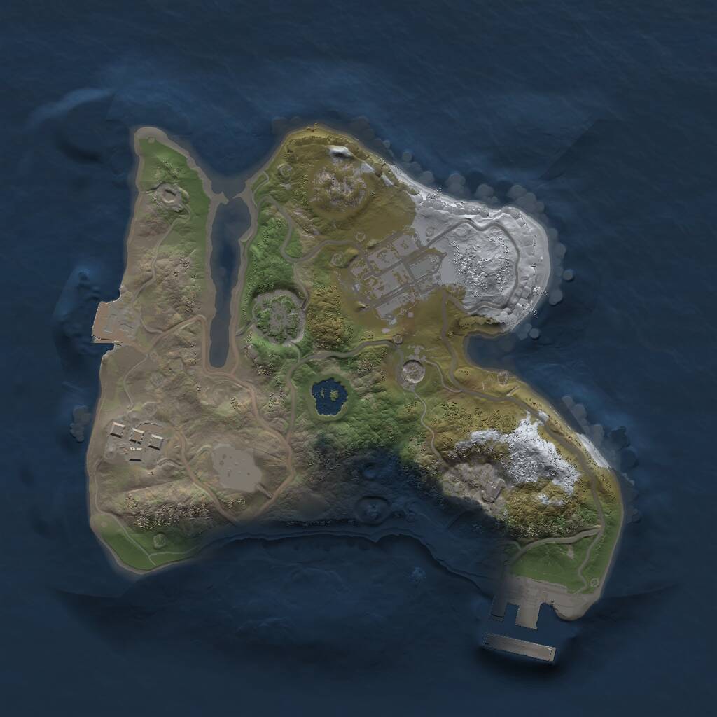 Rust Map: Procedural Map, Size: 2000, Seed: 6591, 6 Monuments