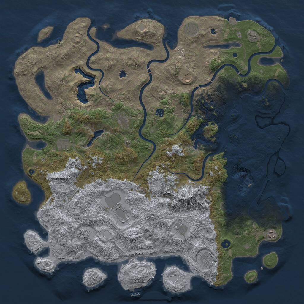 Rust Map: Procedural Map, Size: 5250, Seed: 1772884583, 17 Monuments