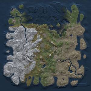 Thumbnail Rust Map: Procedural Map, Size: 5000, Seed: 770044019, 17 Monuments