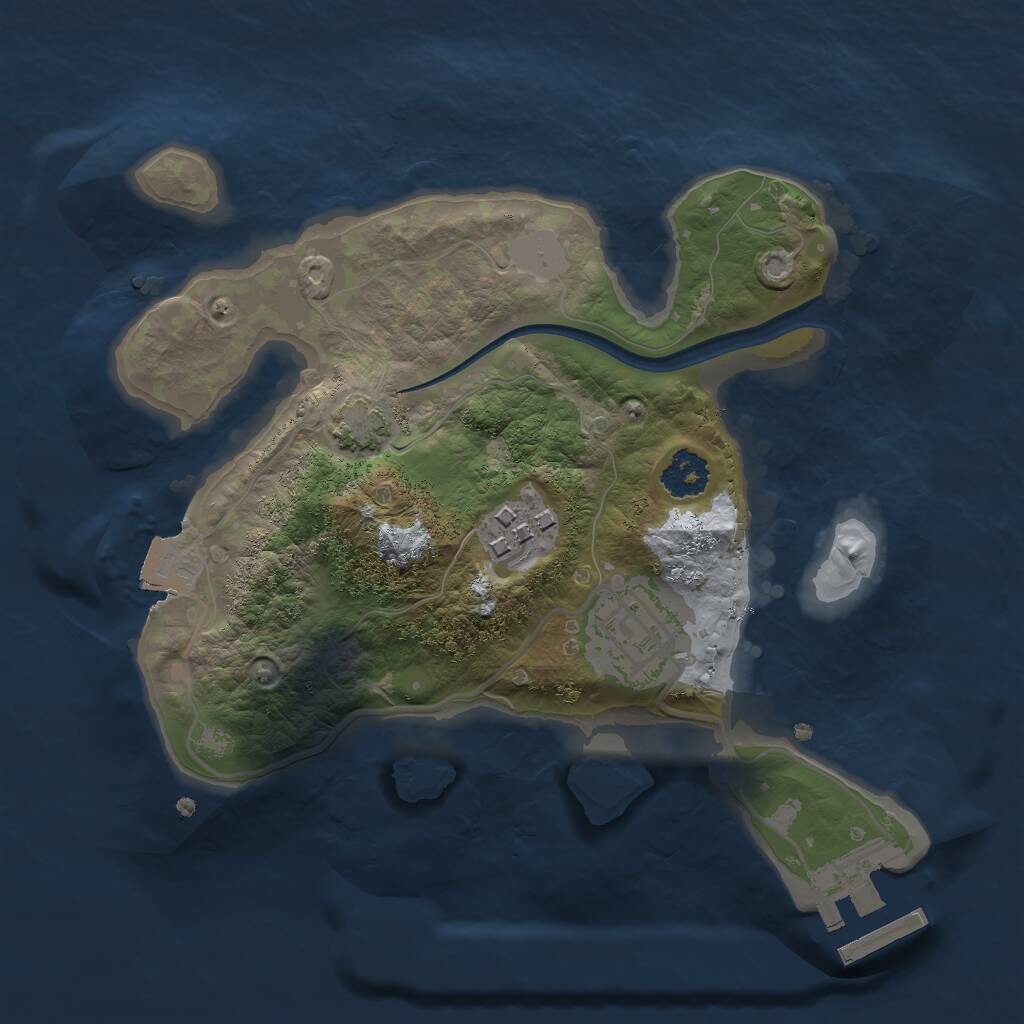 Rust Map: Procedural Map, Size: 2200, Seed: 492929245, 5 Monuments