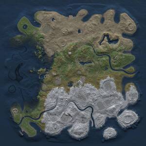 Thumbnail Rust Map: Procedural Map, Size: 4500, Seed: 965290949, 17 Monuments