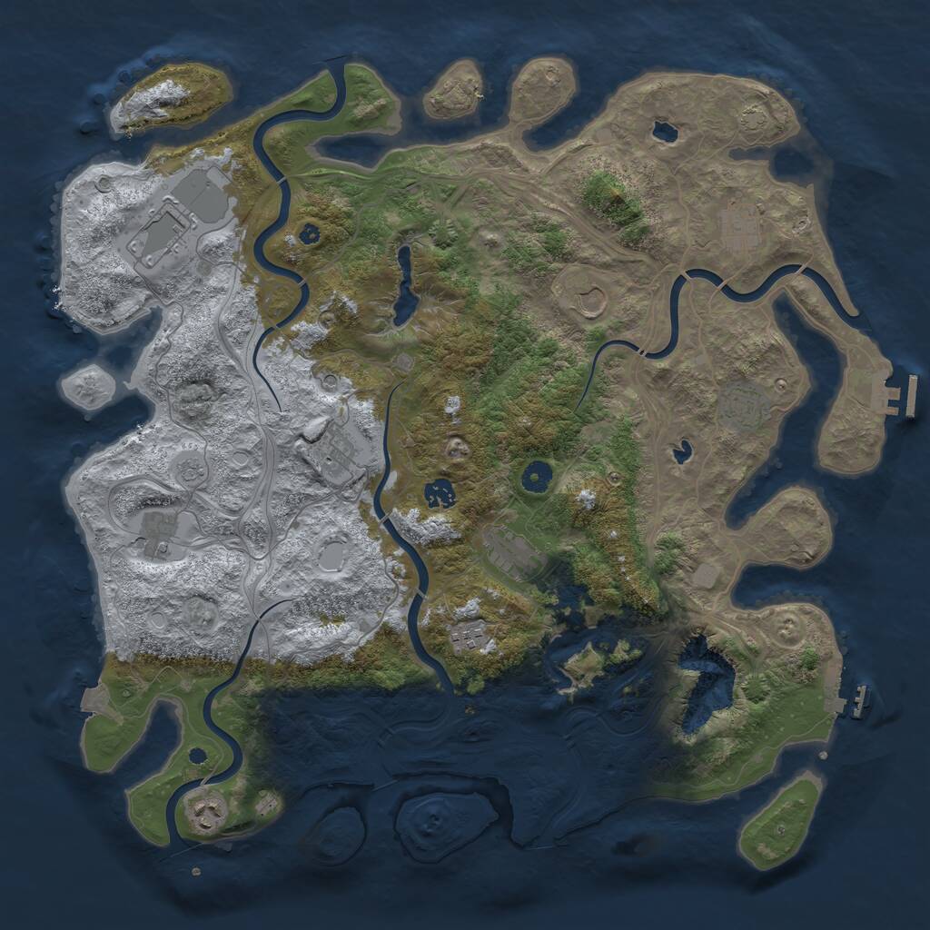 Rust Map: Procedural Map, Size: 4500, Seed: 229635674, 16 Monuments