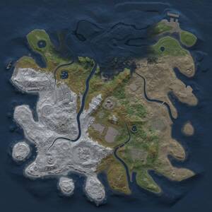 Thumbnail Rust Map: Procedural Map, Size: 3700, Seed: 983182674, 14 Monuments