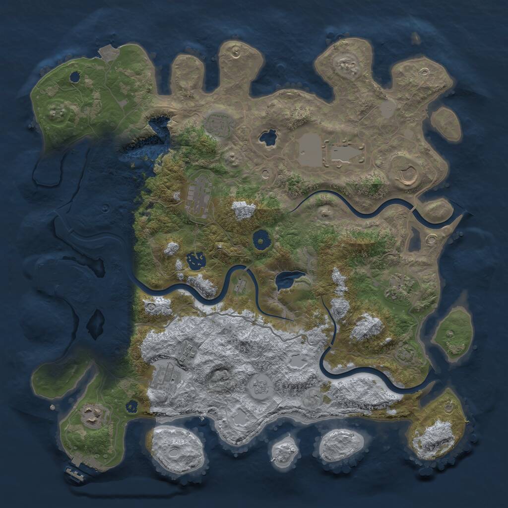 Rust Map: Procedural Map, Size: 4000, Seed: 952738445, 15 Monuments