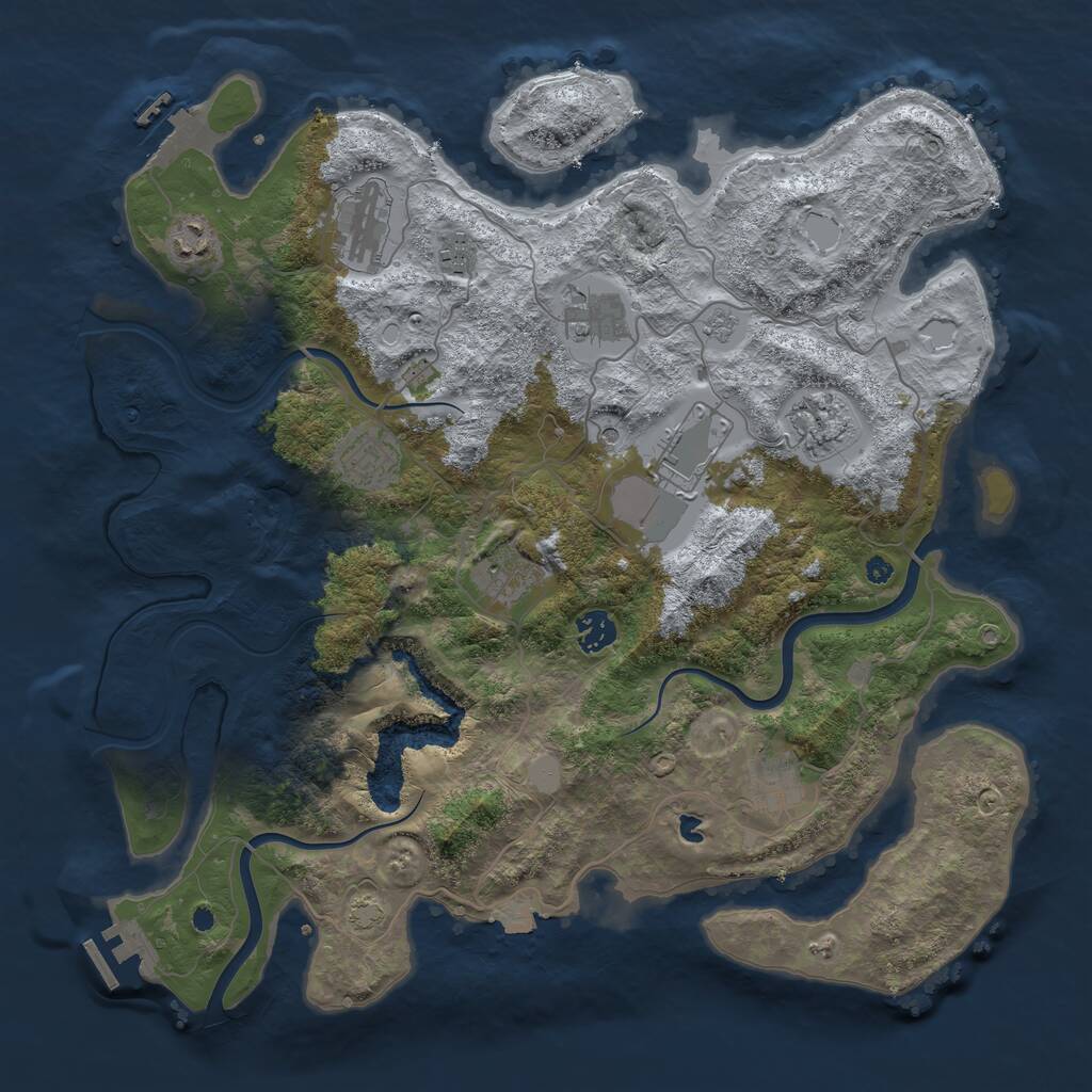 Rust Map: Procedural Map, Size: 4000, Seed: 1901730073, 16 Monuments