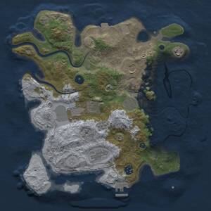 Thumbnail Rust Map: Procedural Map, Size: 3500, Seed: 1660995727, 14 Monuments