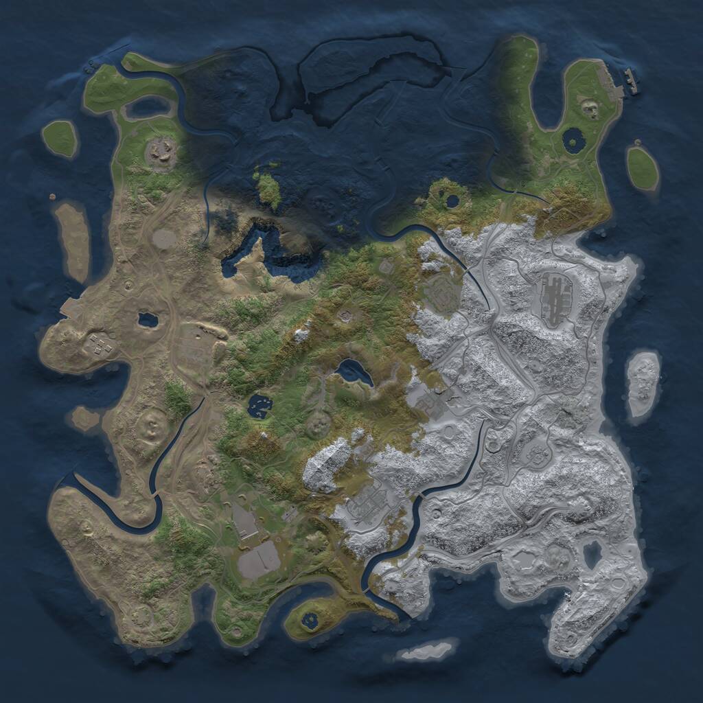 Rust Map: Procedural Map, Size: 4350, Seed: 893465, 15 Monuments