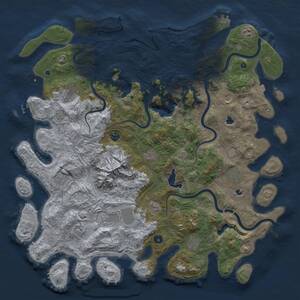 Thumbnail Rust Map: Procedural Map, Size: 5000, Seed: 1243763919, 17 Monuments