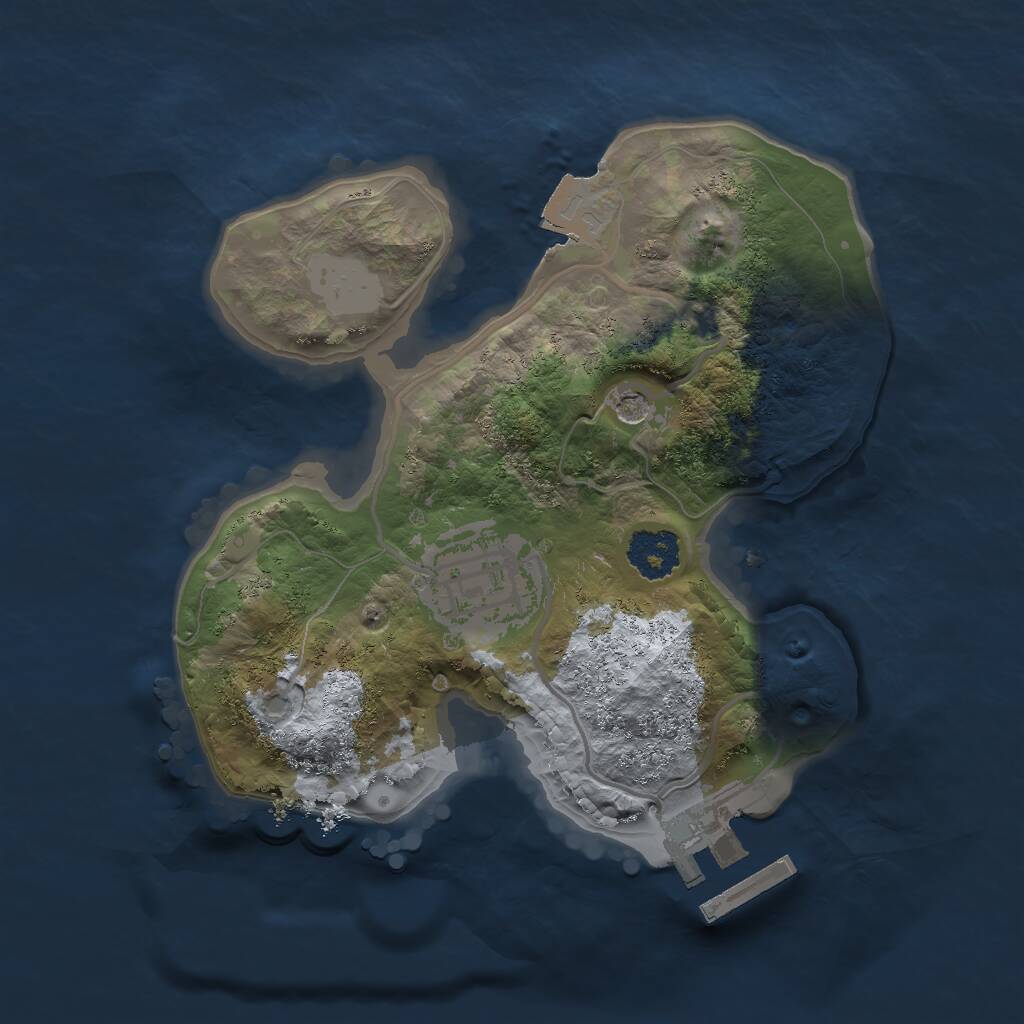 Rust Map: Procedural Map, Size: 2000, Seed: 44727566, 4 Monuments