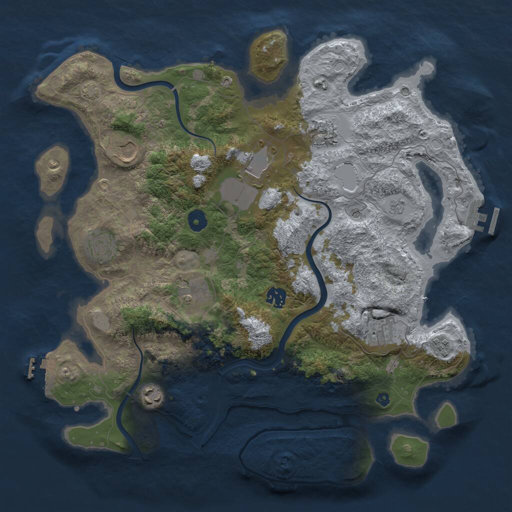 Rust Map: Procedural Map, Size: 3750, Seed: 469586451, 15 Monuments