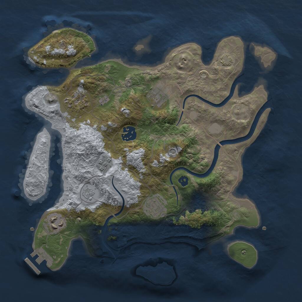 Rust Map: Procedural Map, Size: 3000, Seed: 1438291, 11 Monuments