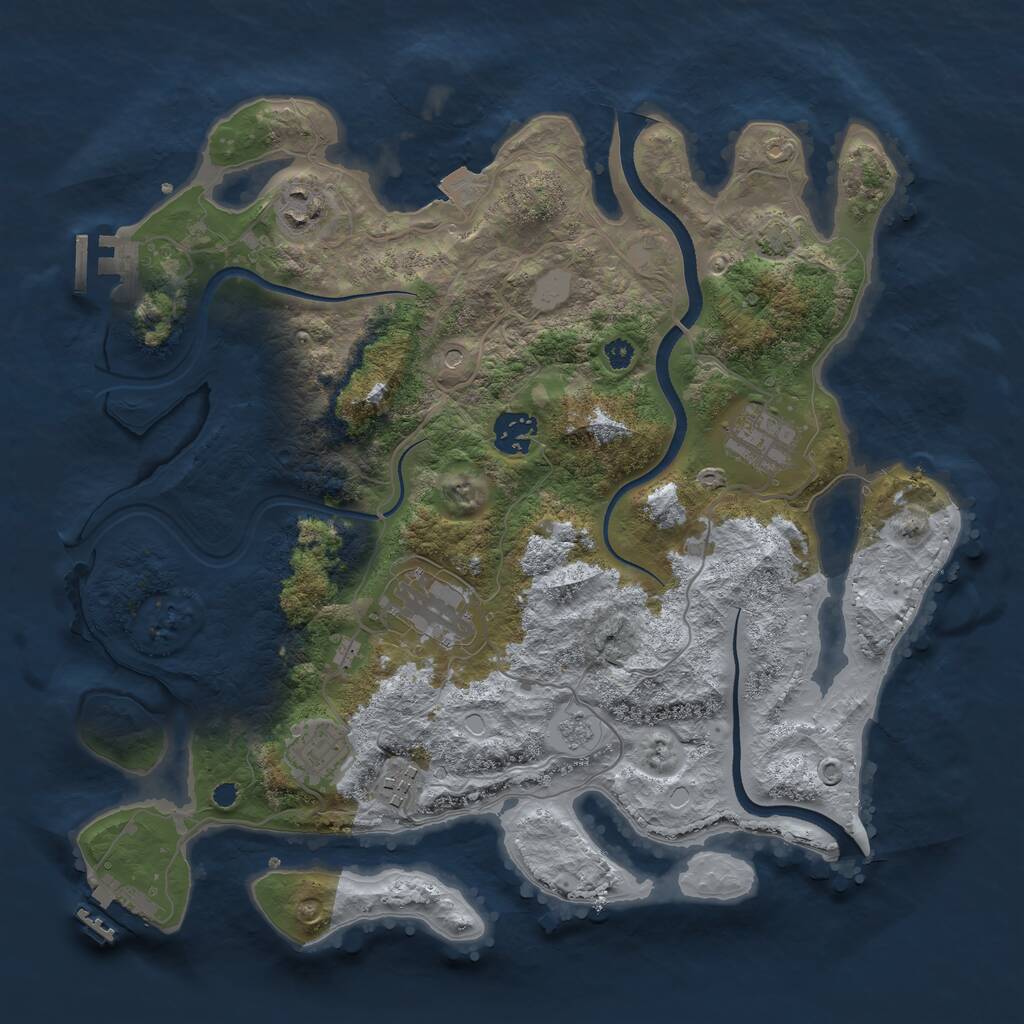 Rust Map: Procedural Map, Size: 3500, Seed: 901975150, 12 Monuments