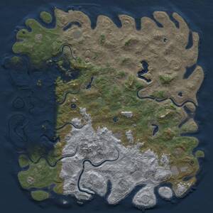 Thumbnail Rust Map: Procedural Map, Size: 6000, Seed: 170460557, 17 Monuments