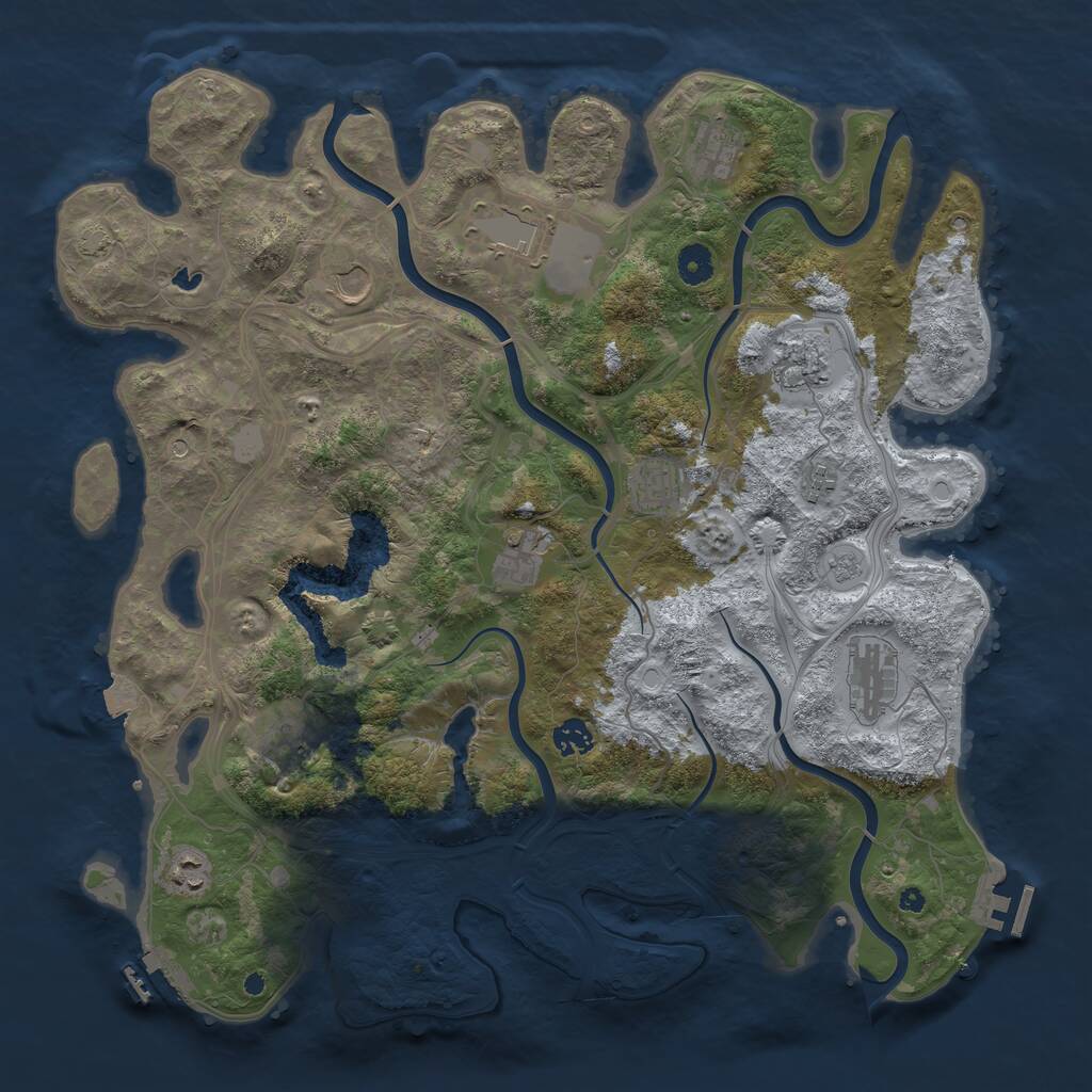 Rust Map: Procedural Map, Size: 4250, Seed: 200341943, 17 Monuments