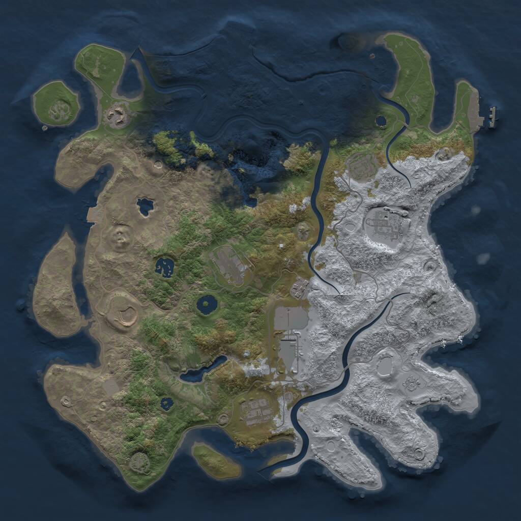 Rust Map: Procedural Map, Size: 4000, Seed: 123999, 15 Monuments