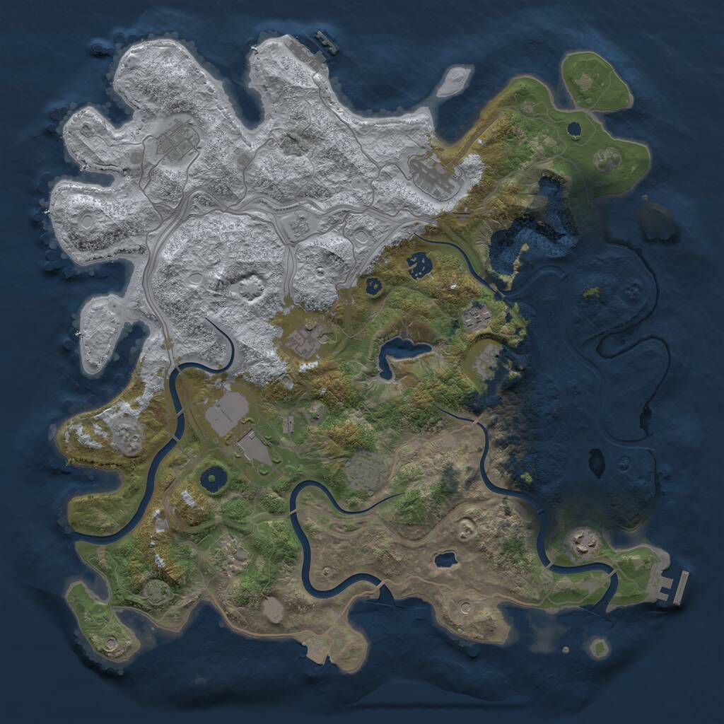 Rust Map: Procedural Map, Size: 4250, Seed: 145286234, 16 Monuments