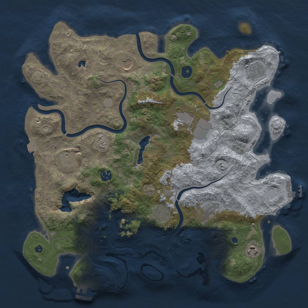 Rust Map: Procedural Map, Size: 4000, Seed: 11225, 15 Monuments