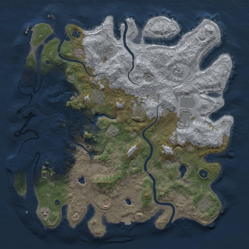 Rust Map: Procedural Map, Size: 4500, Seed: 48641, 16 Monuments