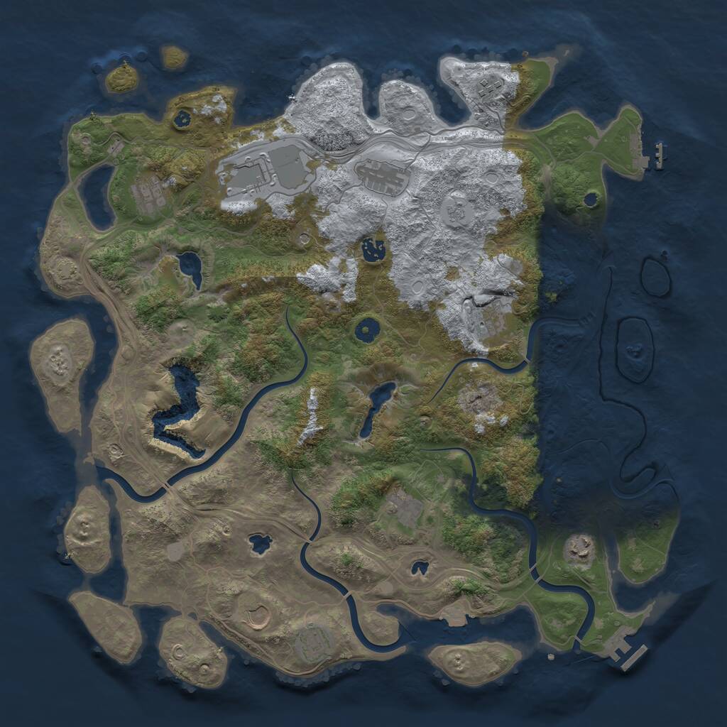 Rust Map: Procedural Map, Size: 4500, Seed: 432288073, 16 Monuments