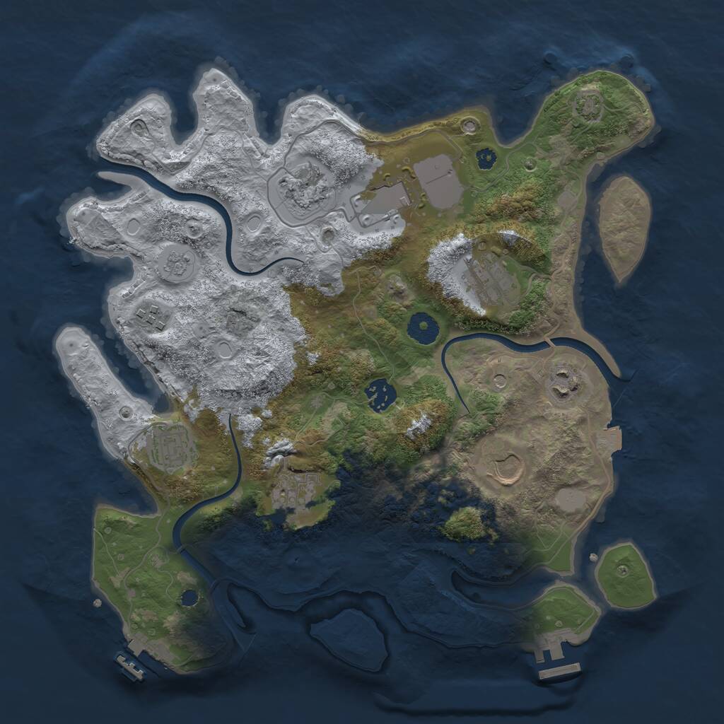 Rust Map: Procedural Map, Size: 3500, Seed: 13222, 15 Monuments