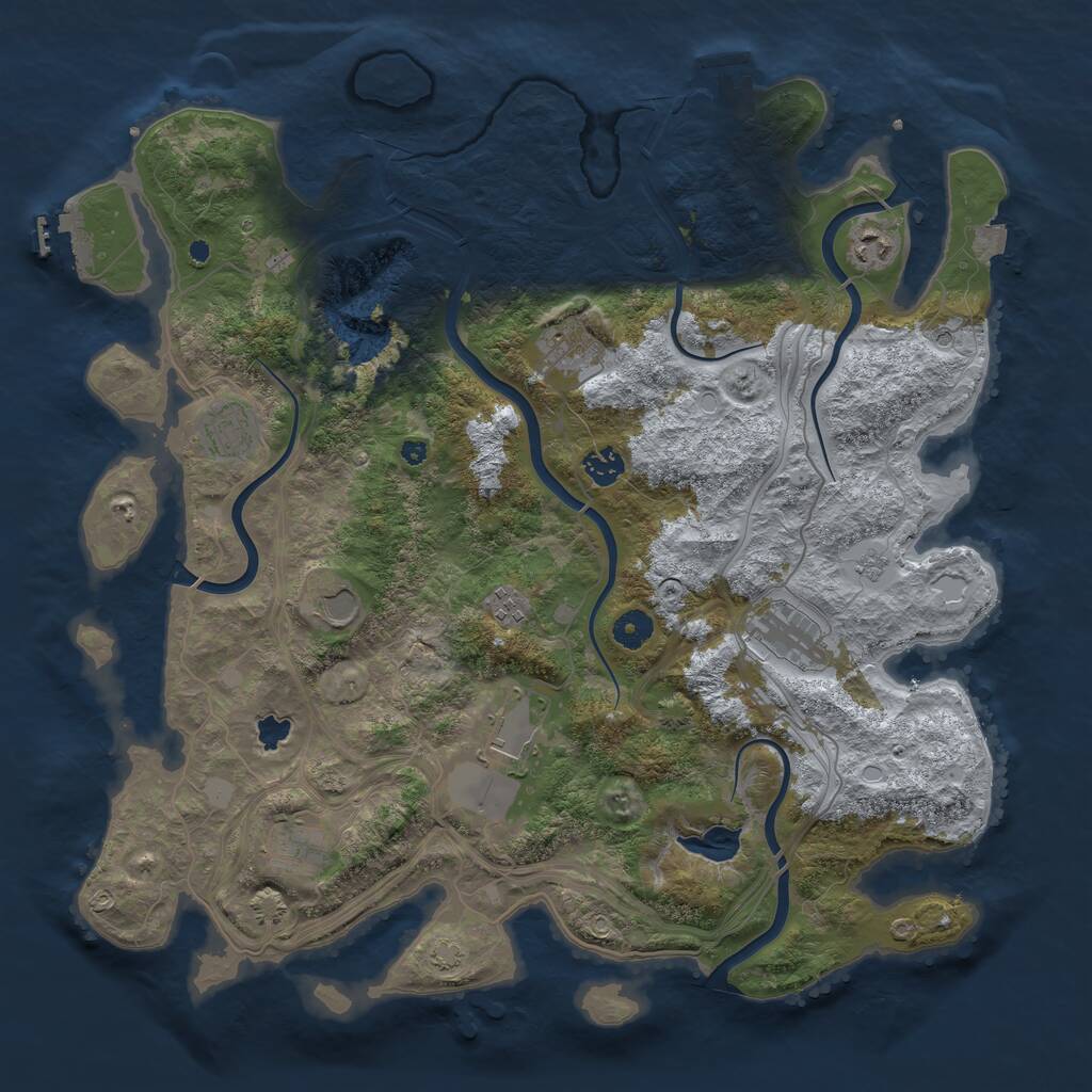 Rust Map: Procedural Map, Size: 4250, Seed: 728821821, 15 Monuments