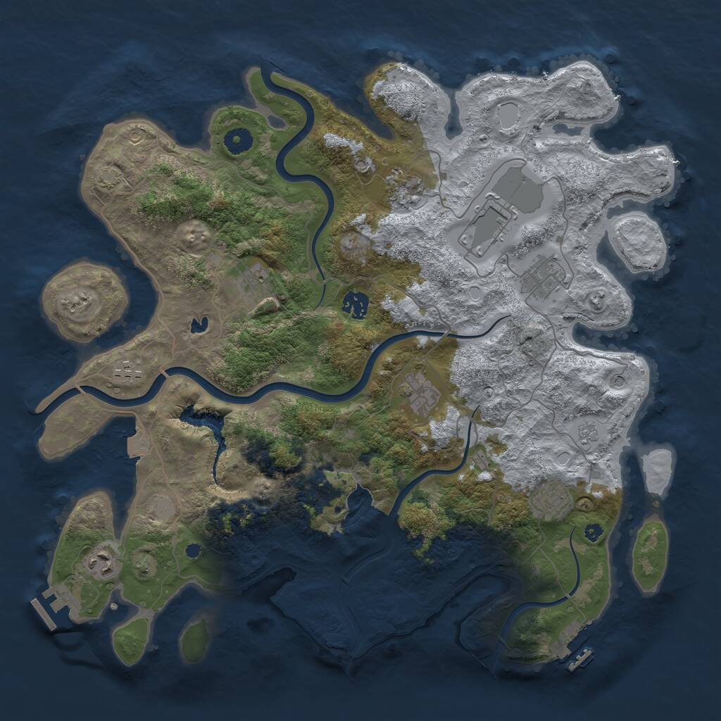 Rust Map: Procedural Map, Size: 4000, Seed: 1727408455, 15 Monuments