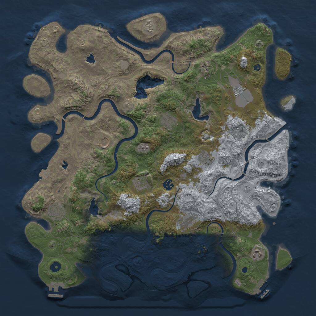 Rust Map: Procedural Map, Size: 4500, Seed: 1482538566, 17 Monuments