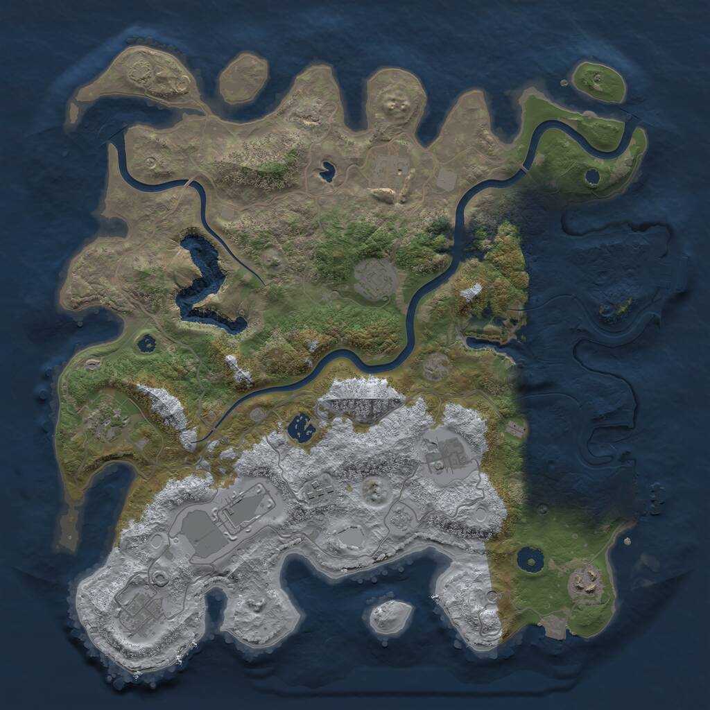 Rust Map: Procedural Map, Size: 4000, Seed: 819223791, 15 Monuments
