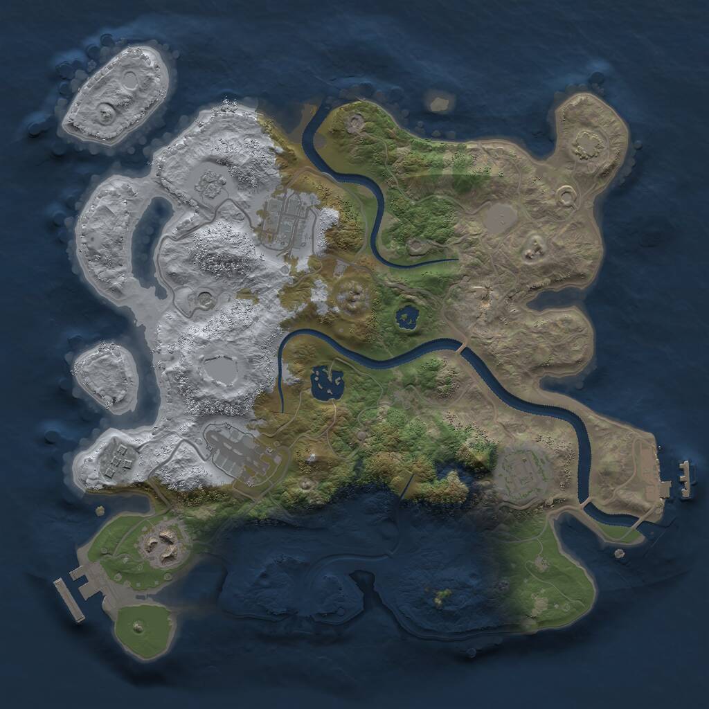 Rust Map: Procedural Map, Size: 3000, Seed: 582524292, 12 Monuments