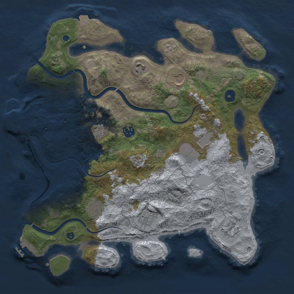 Rust Map: Procedural Map, Size: 3781, Seed: 481981, 15 Monuments