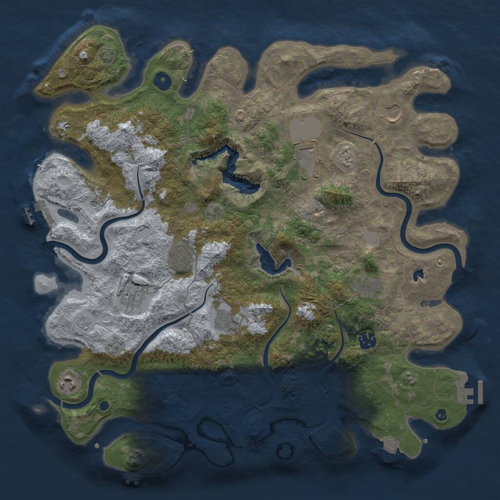 Rust Map: Procedural Map, Size: 4200, Seed: 2113396574, 15 Monuments