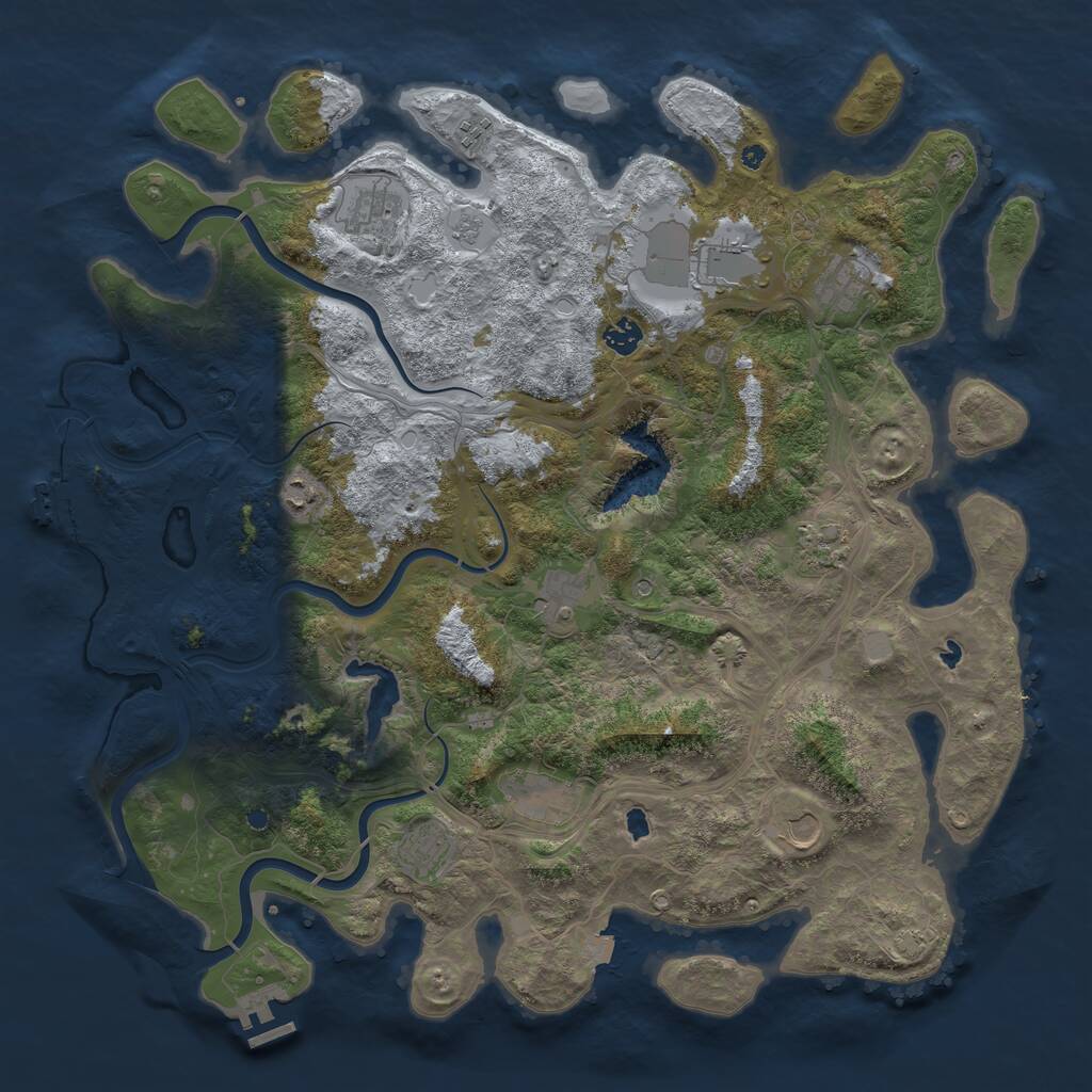 Rust Map: Procedural Map, Size: 4500, Seed: 213201694, 17 Monuments