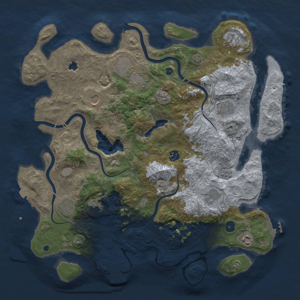 Rust Map: Procedural Map, Size: 4250, Seed: 1740379654, 16 Monuments