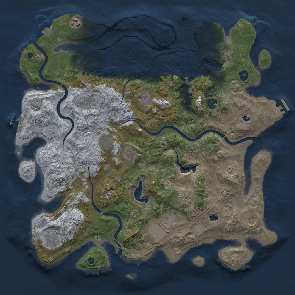 Rust Map: Procedural Map, Size: 4500, Seed: 456453, 17 Monuments