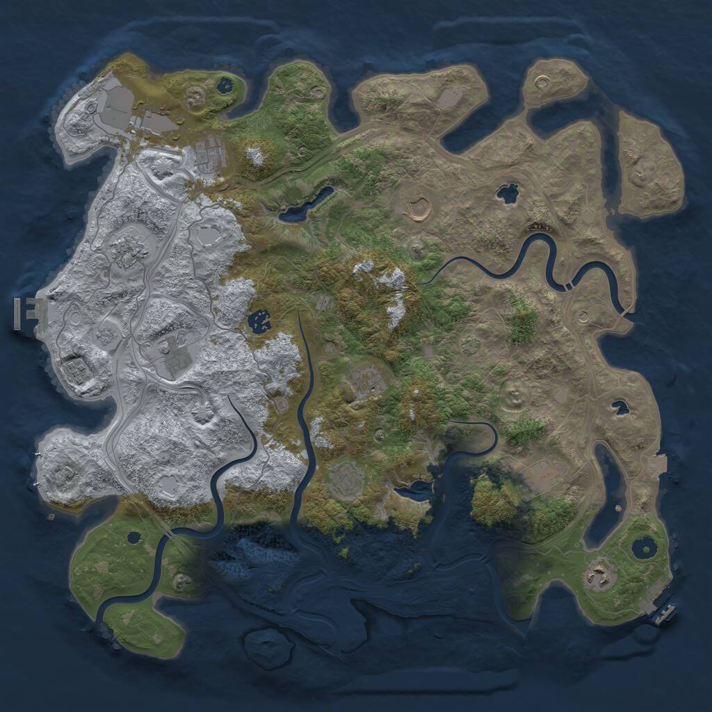 Rust Map: Procedural Map, Size: 4500, Seed: 340541540, 17 Monuments