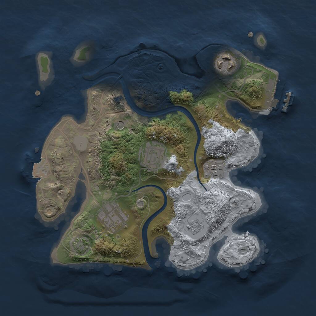 Rust Map: Procedural Map, Size: 2500, Seed: 26579635, 9 Monuments