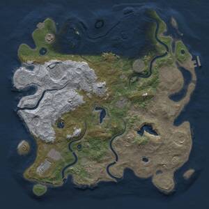 Thumbnail Rust Map: Procedural Map, Size: 4200, Seed: 960240277, 16 Monuments