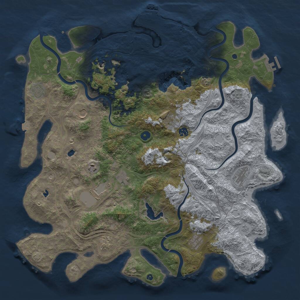 Rust Map: Procedural Map, Size: 4800, Seed: 427539964, 17 Monuments