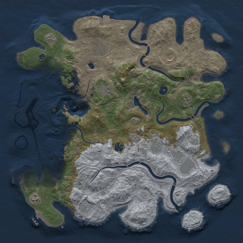 Rust Map: Procedural Map, Size: 4250, Seed: 965290949, 16 Monuments