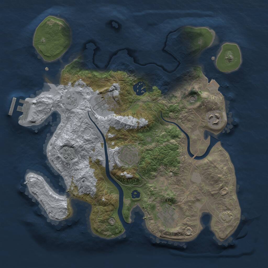 Rust Map: Procedural Map, Size: 3000, Seed: 6274309, 11 Monuments