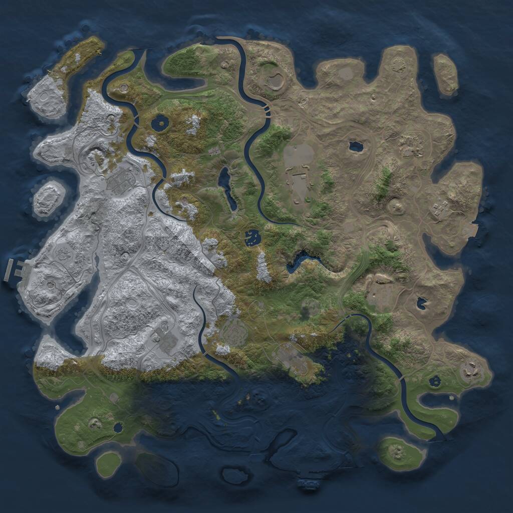Rust Map: Procedural Map, Size: 4500, Seed: 73979946, 17 Monuments