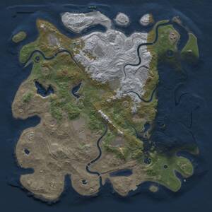 Thumbnail Rust Map: Procedural Map, Size: 4500, Seed: 2048199380, 17 Monuments