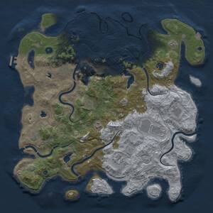 Thumbnail Rust Map: Procedural Map, Size: 4500, Seed: 354057276, 15 Monuments